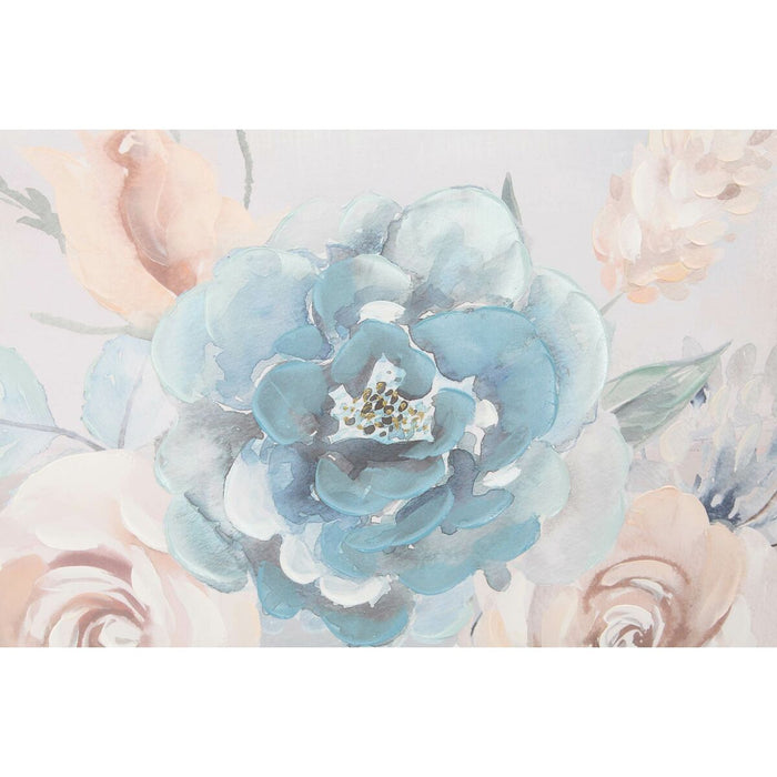 Tablou DKD Home Decor 80 x 3 x 80 cm Květiny Shabby Chic (2 Unități)