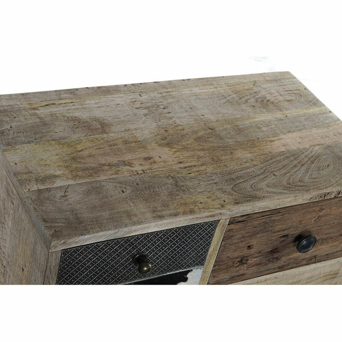 Șifonier DKD Home Decor Metal Piele Alamă Lemn de mango (55 x 30 x 110 cm)