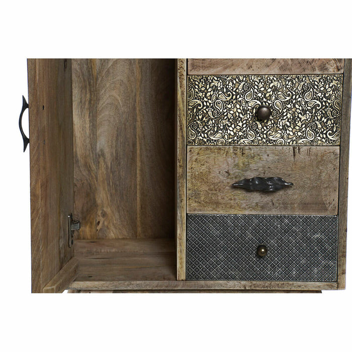 Șifonier DKD Home Decor Metal Piele Alamă Lemn de mango (55 x 30 x 110 cm)