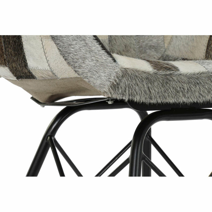 Scaun cu Mânere DKD Home Decor Alb Negru Bej Gri 60,5 x 53 x 81,5 cm