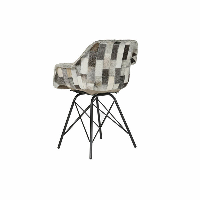 Scaun cu Mânere DKD Home Decor Alb Negru Bej Gri 60,5 x 53 x 81,5 cm