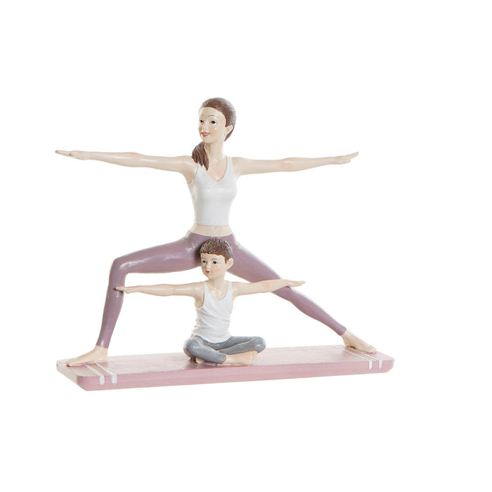 Figură Decorativă DKD Home Decor 24 x 6,5 x 19,5 cm Scandi Roz Yoga