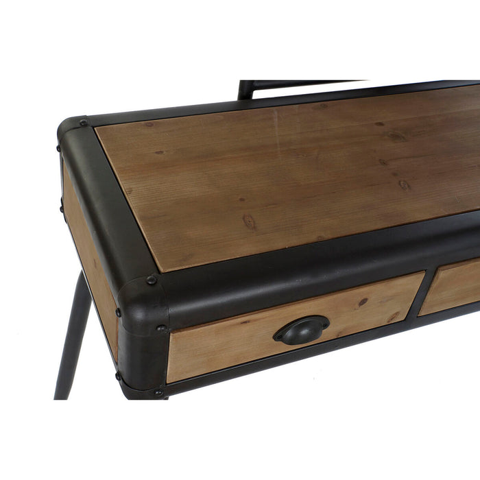 Dispozitiv de redare muzică DKD Home Decor Negru Natural Metal Brad Lemn de brad 130 x 44 x 136 cm