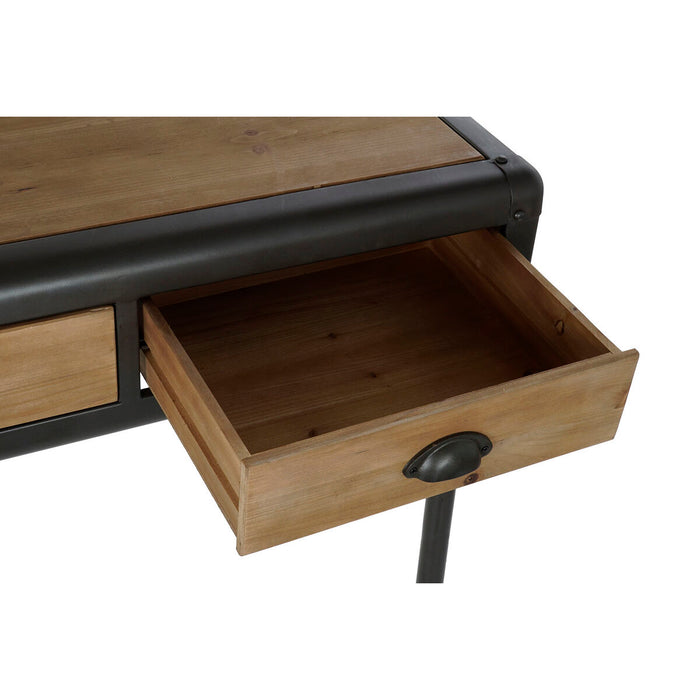 Dispozitiv de redare muzică DKD Home Decor Negru Natural Metal Brad Lemn de brad 130 x 44 x 136 cm