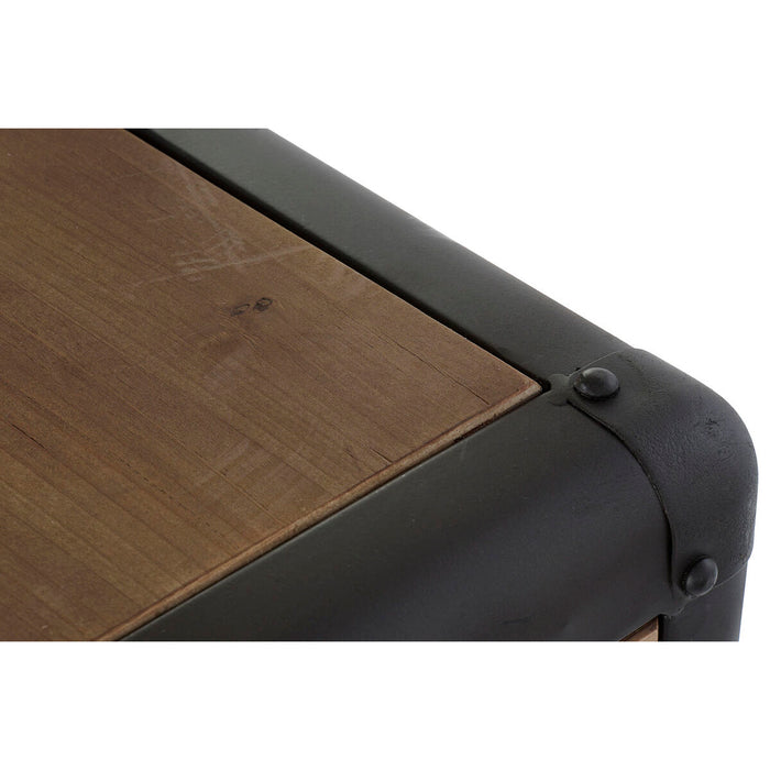 Dispozitiv de redare muzică DKD Home Decor Negru Natural Metal Brad Lemn de brad 130 x 44 x 136 cm