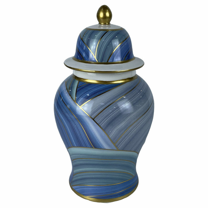 Vază DKD Home Decor Porțelan Albastru Modern (17 x 17 x 31 cm)
