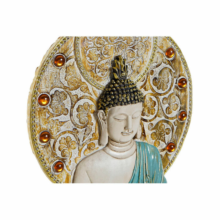 Decorațiune de Perete DKD Home Decor 20 x 4 x 30,3 cm Roșu Albastru Auriu* Buda Oriental (3 Piese)
