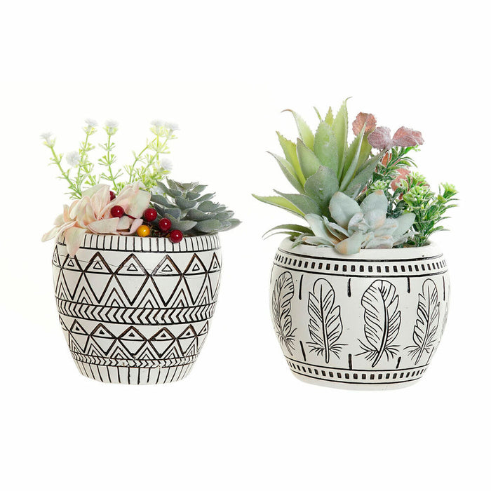 Plantă decorativă DKD Home Decor Rășină Polietilenă Cactus 12 x 12 x 18 cm (2 Unități)