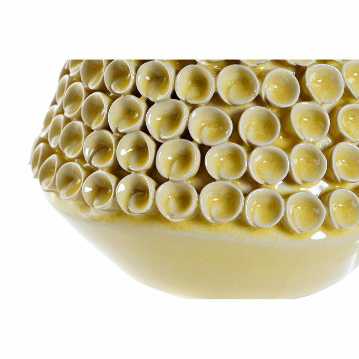 Vază DKD Home Decor Alb Gresie Modern Muştar 20 x 20 x 13 cm (2 Unități)