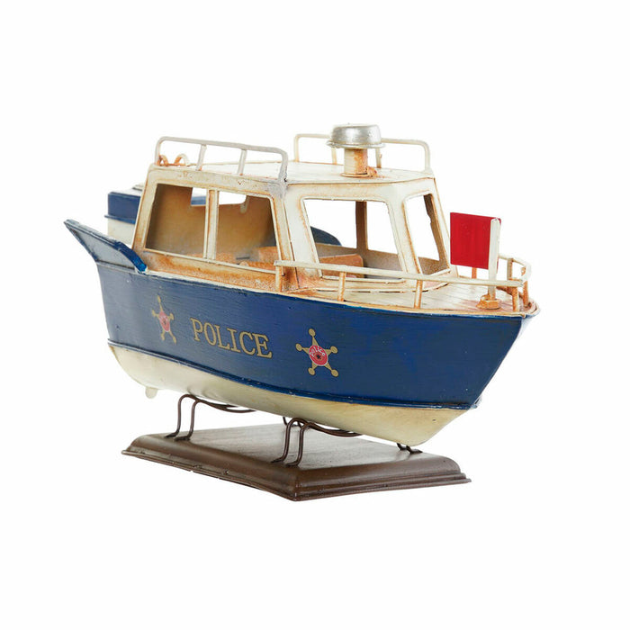 Figură Decorativă DKD Home Decor Albastru Alb Barcă Vintage 27 x 10,5 x 14 cm (2 Unități)