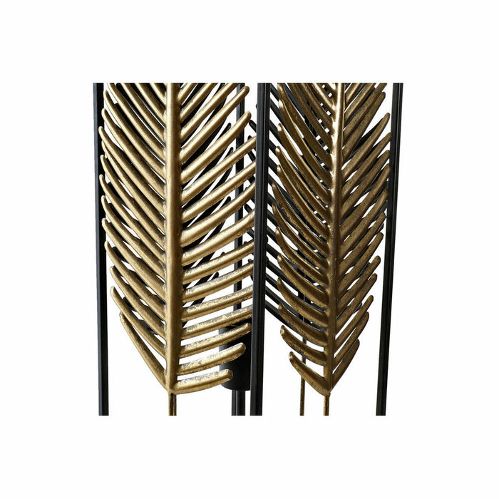 Lampă cu Picior DKD Home Decor Frunză Negru Auriu* Metal (20 x 20 x 71 cm)