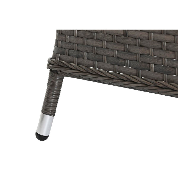 Canapea de Grădină DKD Home Decor Geam Gri Poliester ratan sintetic Oțel Maro închis (175 x 73 x 81 cm)
