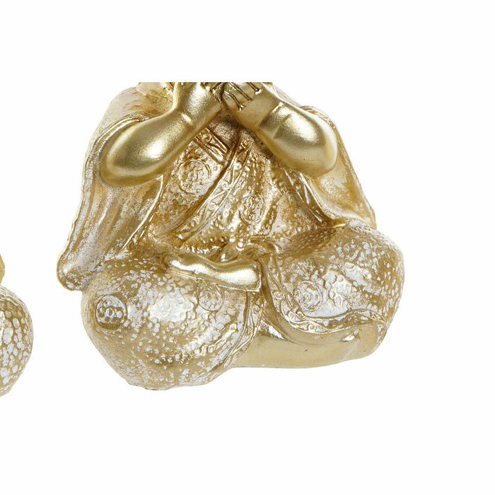 Figură Decorativă DKD Home Decor Auriu* Argintiu Călugăr Oriental 10,5 x 6 x 12 cm (6 Piese)