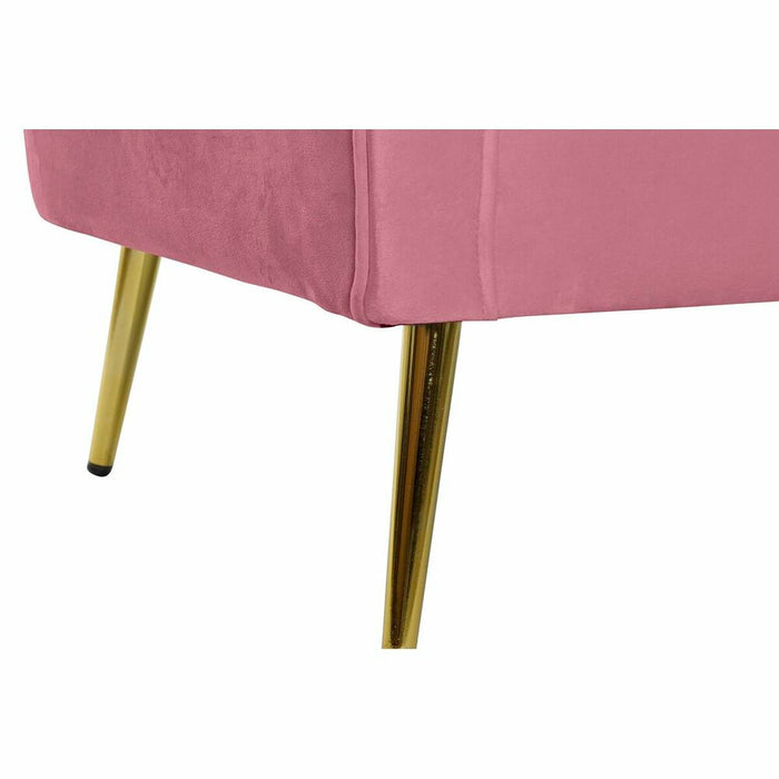 Canapea DKD Home Decor Roz Metal Poliester Burete Lemn MDF (140 x 77 x 81 cm)