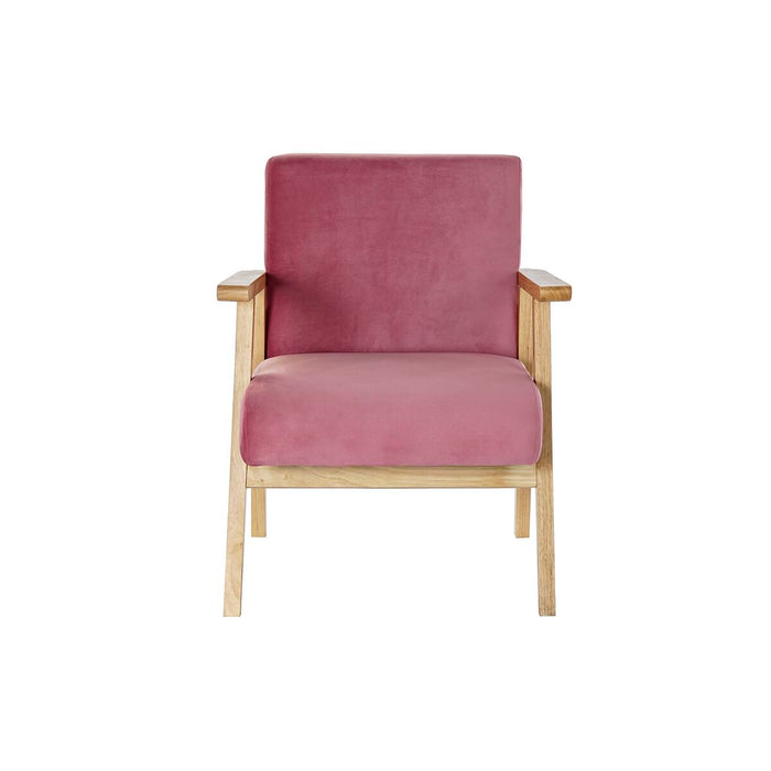 Fotoliu DKD Home Decor Roz Poliester Lemn MDF (61 x 63 x 77 cm)