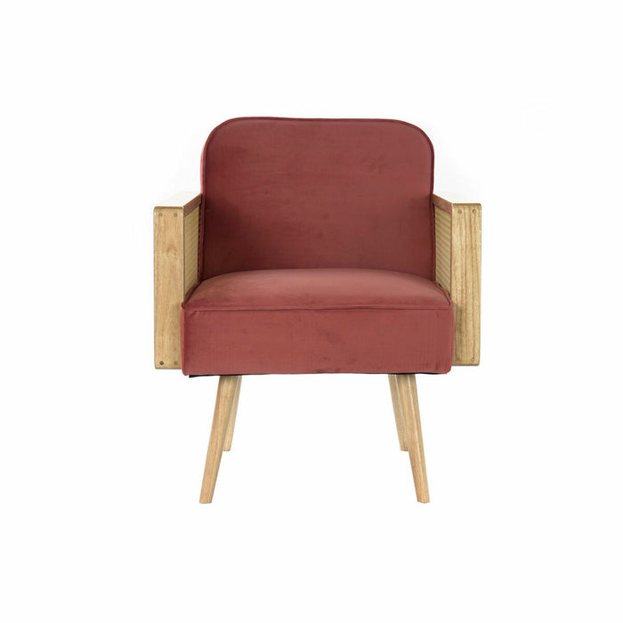 Fotoliu DKD Home Decor Roz Poliester Ratan (66 x 64 x 79 cm)