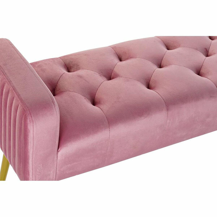 Banchetă DKD Home Decor   Roz Auriu* Poliester Кадифе Lemn MDF (100 x 37 x 52 cm)