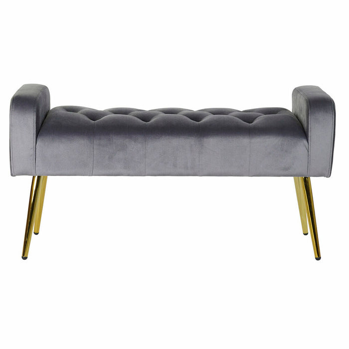 Banchetă DKD Home Decor   Roz Auriu* Poliester Кадифе Lemn MDF (100 x 37 x 52 cm)