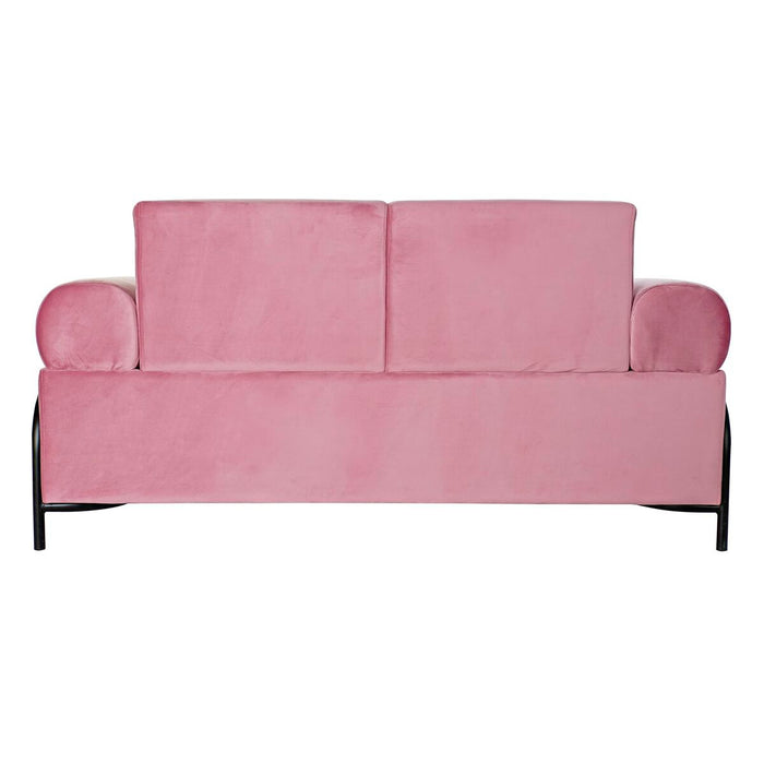 Canapea DKD Home Decor Negru Roz Metal Poliester Modern (154 x 76 x 76 cm)