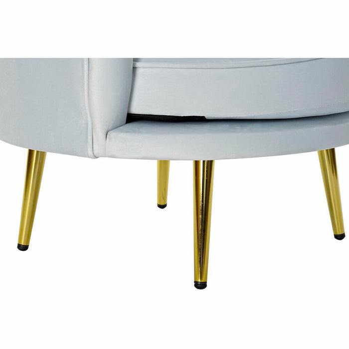 Fotoliu DKD Home Decor Albastru Auriu* Albastru celest Metal Plastic Burete 74 x 78 x 73 cm