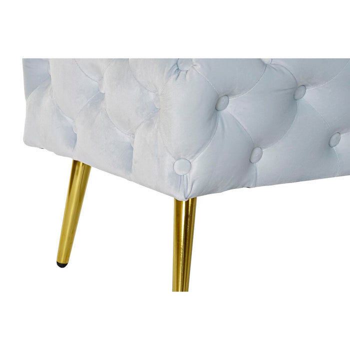 Banchetă DKD Home Decor   Auriu* Metal Poliester Кадифе Albastru celest (120 x 45 x 40 cm)