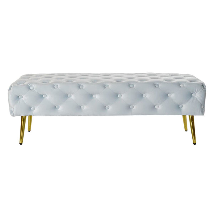 Banchetă DKD Home Decor   Auriu* Metal Poliester Кадифе Albastru celest (120 x 45 x 40 cm)