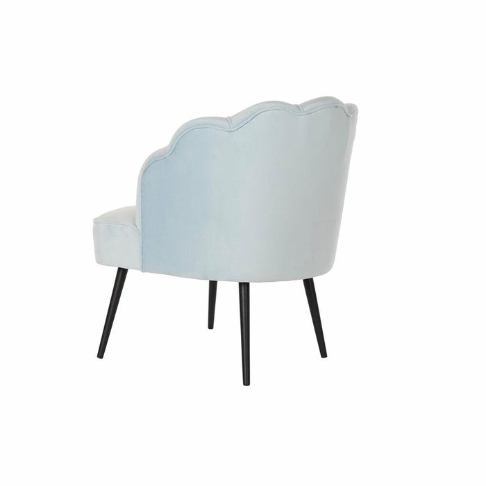 Fotoliu DKD Home Decor Negru Albastru celest Lemn MDF 67 x 67 x 83 cm