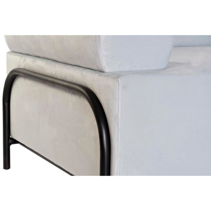 Canapea DKD Home Decor Negru Metal Poliester Celeste (154 x 76 x 76 cm)