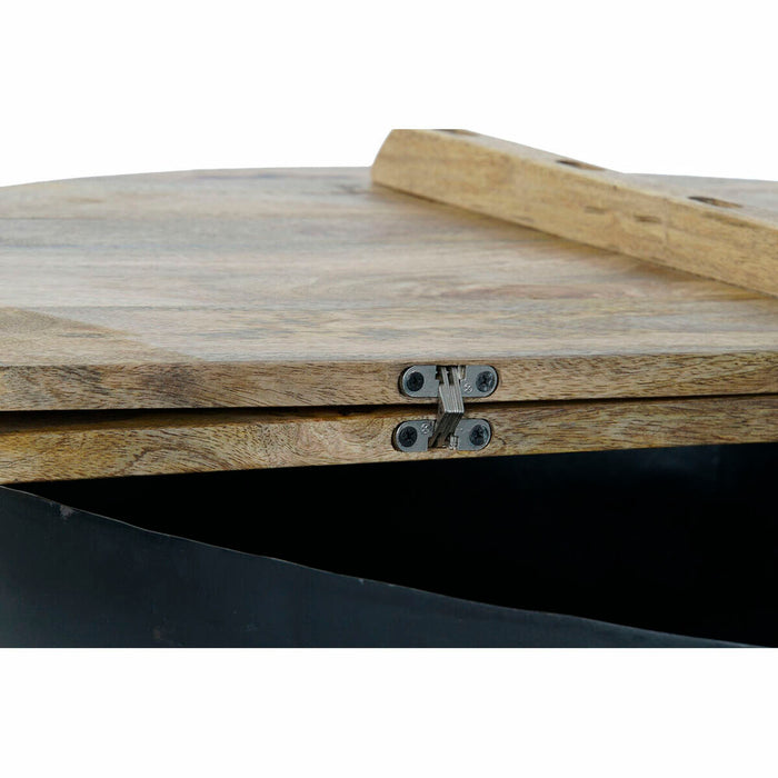 Masa laterală DKD Home Decor Maro Negru Metal Lemn de mango 95 x 95 x 40 cm 93,5 x 93,5 x 40 cm