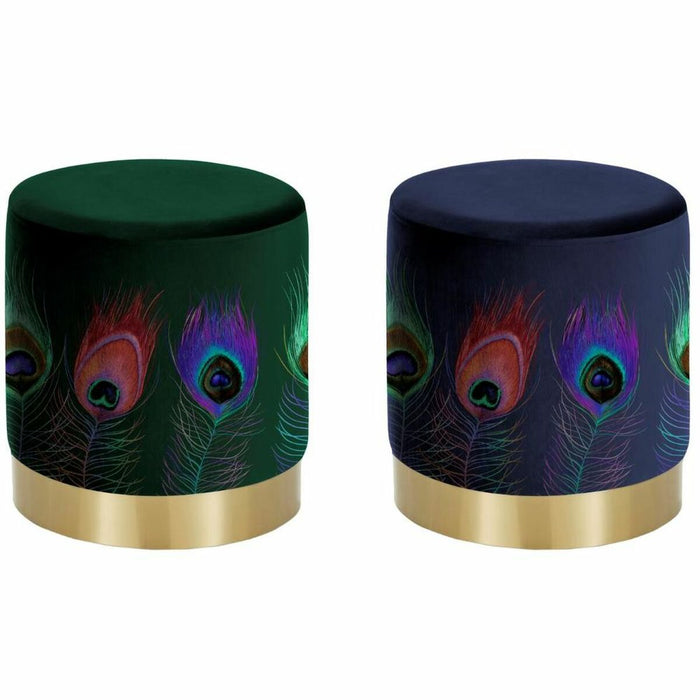 Suport pentru Picioare DKD Home Decor Auriu* Metal Liliachiu Verde 34 x 34 x 40 cm (2 Unități)