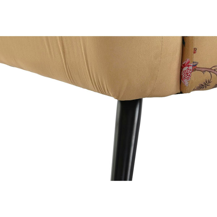 Canapea DKD Home Decor Galben Negru Metal Květiny Modern Shabby Chic 140 x 71 x 71 cm