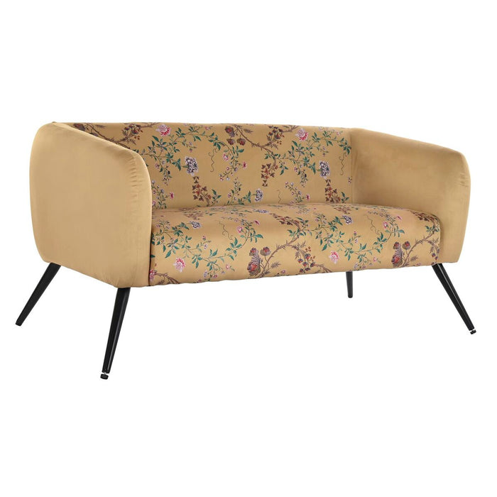 Canapea DKD Home Decor Galben Negru Metal Květiny Modern Shabby Chic 140 x 71 x 71 cm