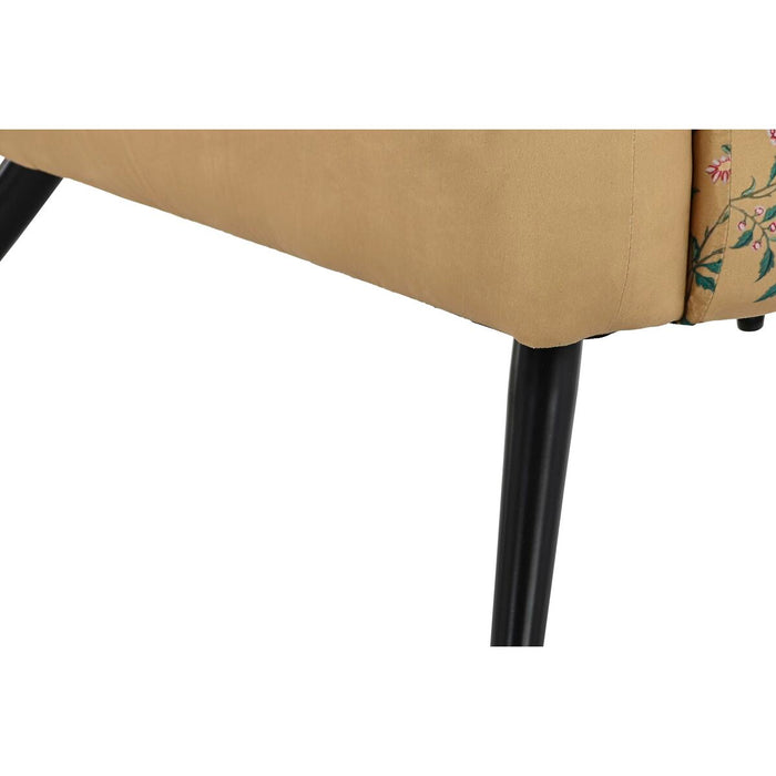 Fotoliu DKD Home Decor 75 x 71 x 71 cm Negru Metal Galben