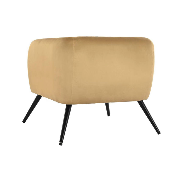 Fotoliu DKD Home Decor 75 x 71 x 71 cm Negru Metal Galben