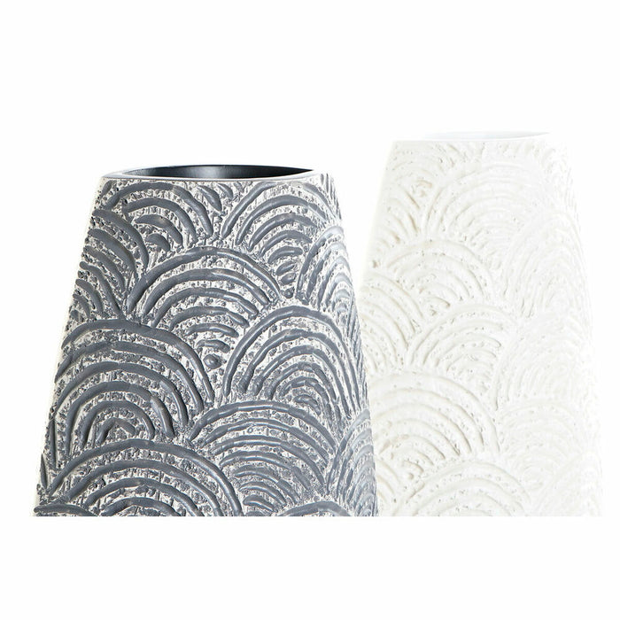 Vază DKD Home Decor 21 x 8 x 58 cm Gri Bej Rășină Oriental (2 Unități)
