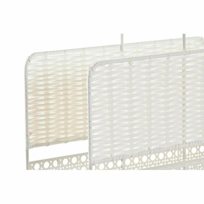 Suport pentru reviste DKD Home Decor Natural Metal Alb răchită (36,5 x 15 x 41 cm)