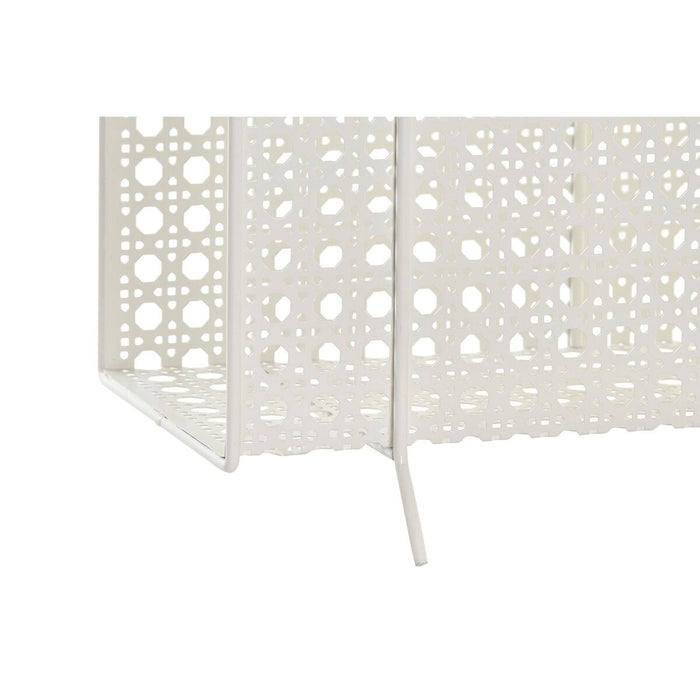 Suport pentru reviste DKD Home Decor Natural Metal Alb răchită (36,5 x 15 x 41 cm)