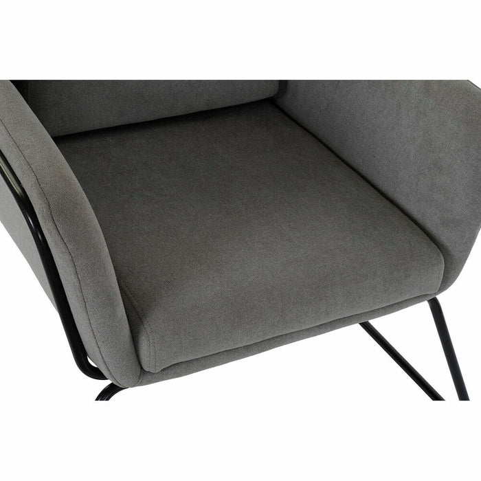 Fotoliu DKD Home Decor Negru Gri Metal 75 x 76 x 82 cm