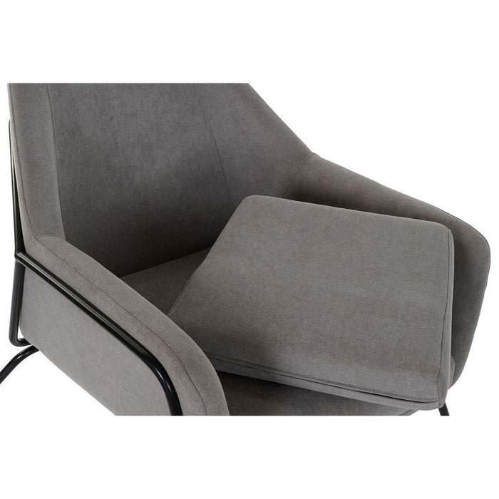 Fotoliu DKD Home Decor Negru Gri Metal 75 x 76 x 82 cm
