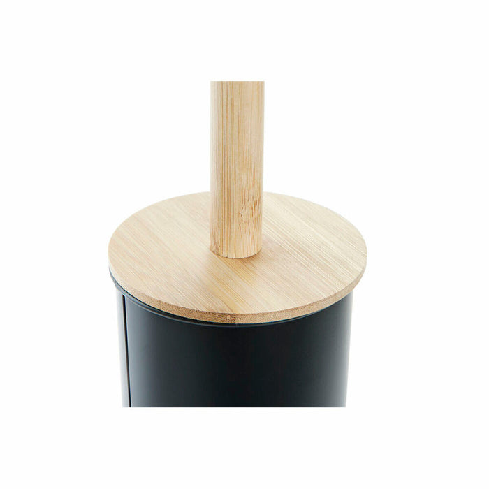 Perie pentru toaletă DKD Home Decor Negru Natural Metal Bambus Scandi 10 x 10 x 38,5 cm