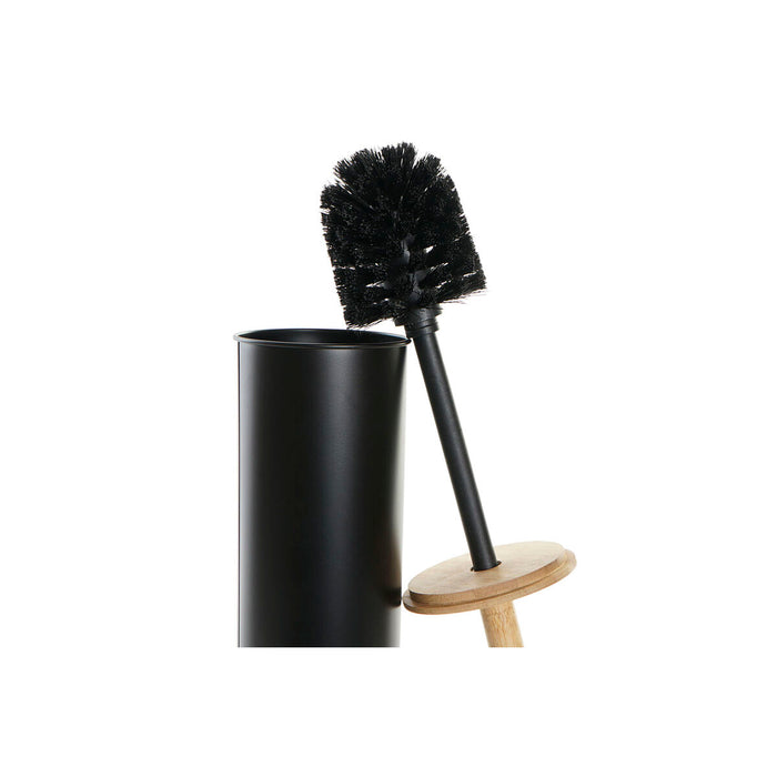 Perie pentru toaletă DKD Home Decor Negru Natural Metal Bambus Scandi 10 x 10 x 38,5 cm