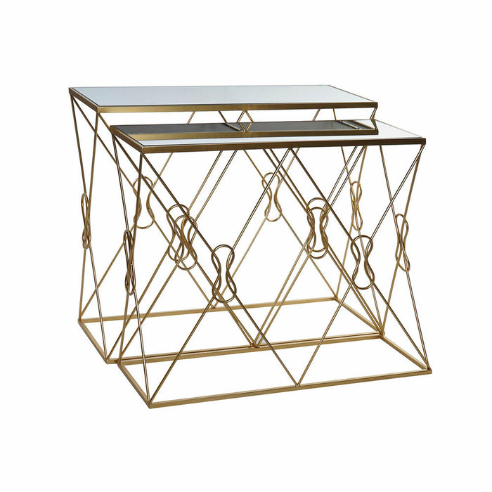 Consolă DKD Home Decor Oglindă Auriu* Metal (102 x 36 x 81 cm) (97 x 31 x 76 cm) (2 pcs)