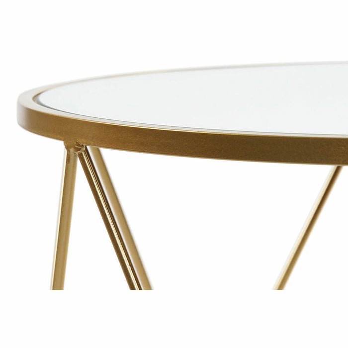 Masa laterală DKD Home Decor Oglindă Auriu* Metal 50 x 50 x 51 cm