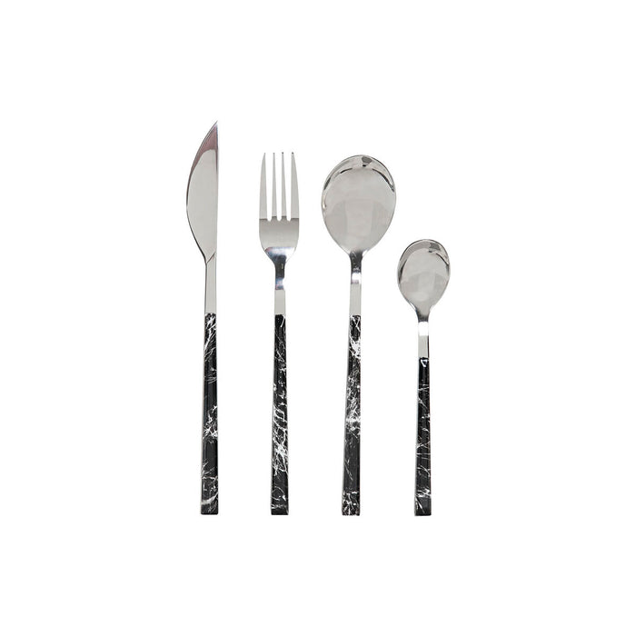 Set de Tacâmuri DKD Home Decor Argintiu Negru Oțel inoxidabil 16 Piese (16 pcs)