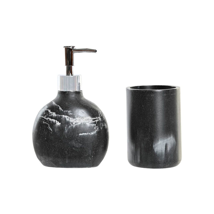 Set de Baie DKD Home Decor Negru Rășină Plastic 11 x 6 x 17 cm