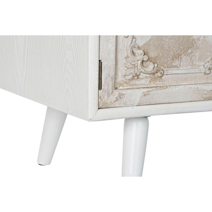 Mobilă TV DKD Home Decor 136 x 40,5 x 52 cm Brad Bej Alb Lemn MDF