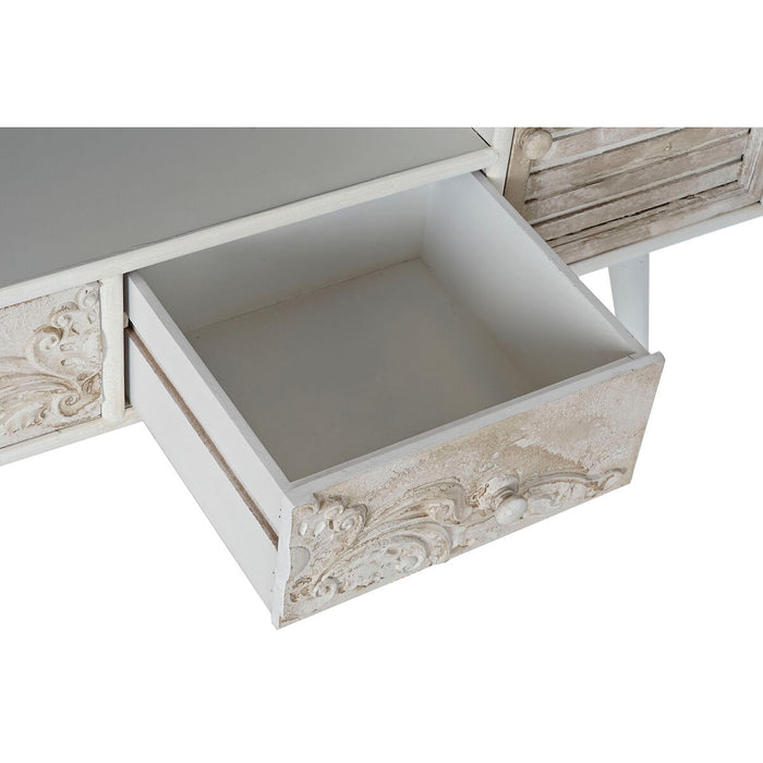 Mobilă TV DKD Home Decor 136 x 40,5 x 52 cm Brad Bej Alb Lemn MDF