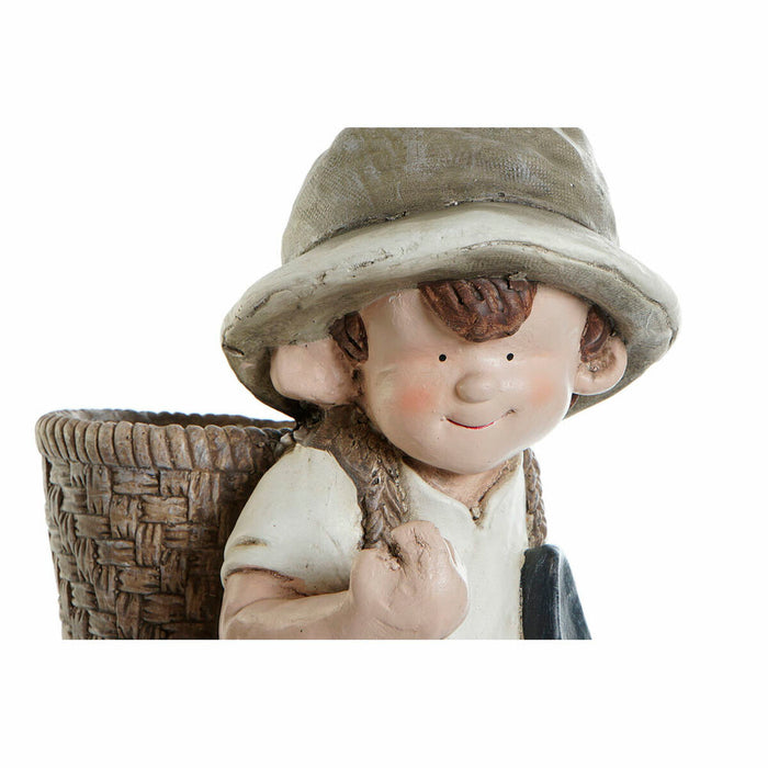 Figură Decorativă DKD Home Decor 34 x 21 x 50 cm Albastru Roz Băieți (2 Unități)