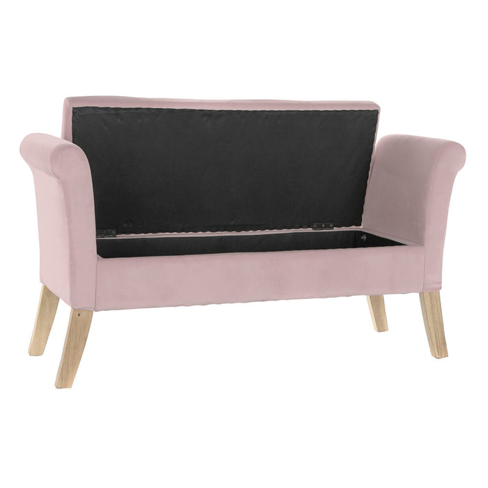 Banchetă DKD Home Decor   Roz Lemn Plastic 130 x 44 x 69 cm