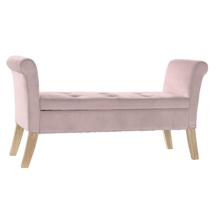Banchetă DKD Home Decor   Roz Lemn Plastic 130 x 44 x 69 cm